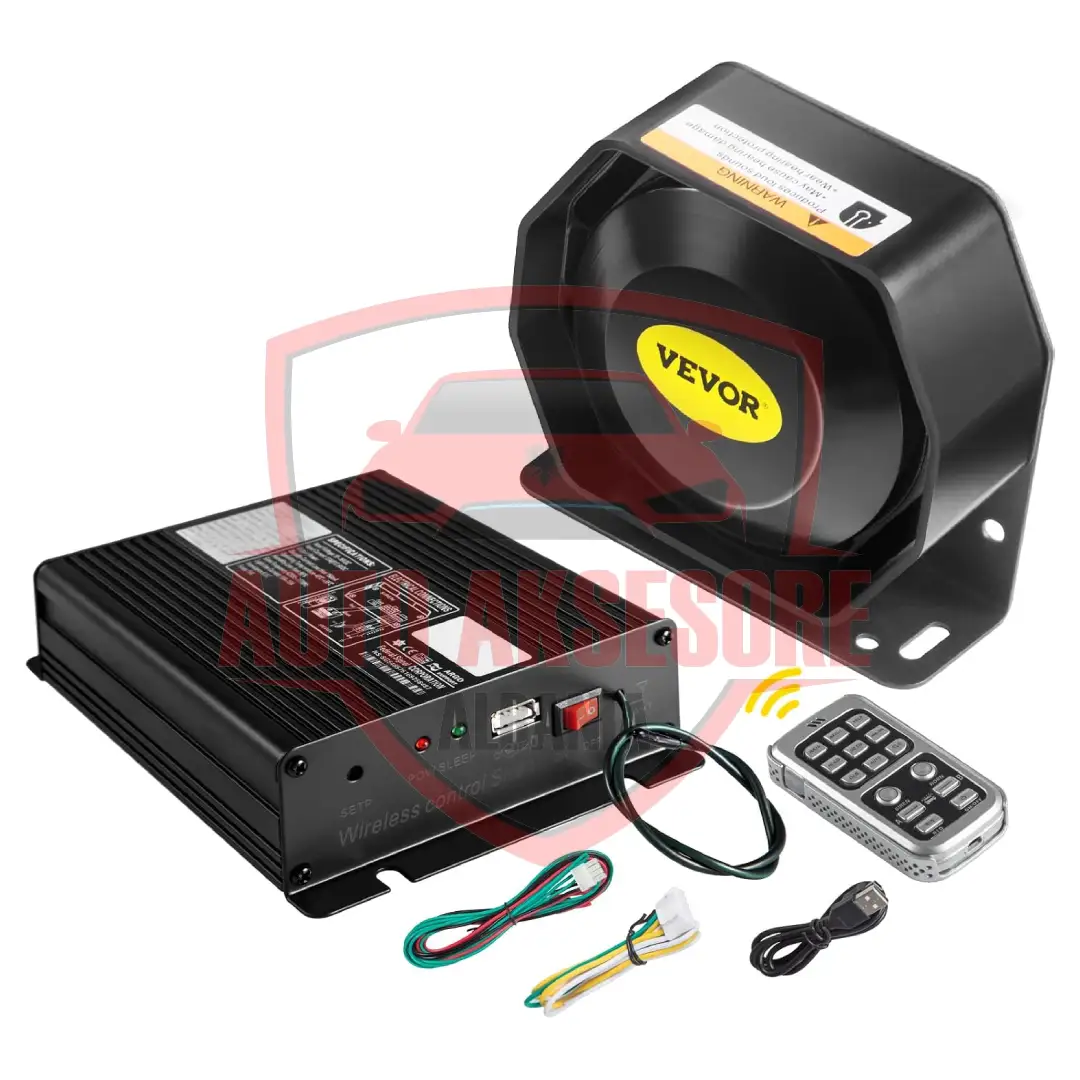 Sirenë 12V 200W Me Pult Komandimi Për Automjete